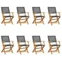 Faltbare Gartenstühle, 8 Stück, Massivholz und schwarzes PE-Rattan von , Gartenstühle - Ref: Foro24-3214558, Preis: 502,43 €,...