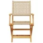 Sillas de jardín plegables 8 uds madera maciza y ratán PE beige by , Garden chairs - Ref: Foro24-3214564, Price: 504,99 €, Di...