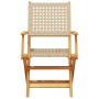 Sillas de jardín plegables 8 uds madera maciza y ratán PE beige by , Garden chairs - Ref: Foro24-3214564, Price: 513,81 €, Di...