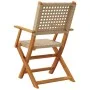 Sillas de jardín plegables 8 uds madera maciza y ratán PE beige by , Garden chairs - Ref: Foro24-3214564, Price: 504,99 €, Di...