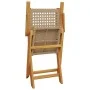 Sillas de jardín plegables 8 uds madera maciza y ratán PE beige by , Garden chairs - Ref: Foro24-3214564, Price: 504,99 €, Di...