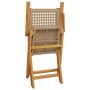 Sillas de jardín plegables 8 uds madera maciza y ratán PE beige by , Garden chairs - Ref: Foro24-3214564, Price: 513,81 €, Di...