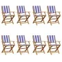 8 verstellbare Gartenstühle aus Massivholz mit blau-weißem Stoff. von , Gartenstühle - Ref: Foro24-3214591, Preis: 392,73 €, ...
