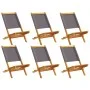 Sillas de jardín plegables 6 uds madera maciza y tela antracita by , Garden chairs - Ref: Foro24-3214641, Price: 314,03 €, Di...