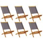 Sillas de jardín plegables 6 uds madera maciza y tela antracita by , Garden chairs - Ref: Foro24-3214641, Price: 320,71 €, Di...