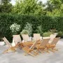 Faltbare Gartenstühle, 8 Stück, Massivholz und beige Stoff von , Gartenstühle - Ref: Foro24-3214648, Preis: 411,33 €, Rabatt: %