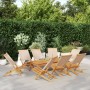 Faltbare Gartenstühle, 8 Stück, Massivholz und beige Stoff von , Gartenstühle - Ref: Foro24-3214648, Preis: 419,08 €, Rabatt: %
