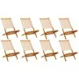 Faltbare Gartenstühle, 8 Stück, Massivholz und beige Stoff von , Gartenstühle - Ref: Foro24-3214648, Preis: 411,33 €, Rabatt: %