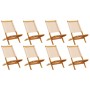 Faltbare Gartenstühle, 8 Stück, Massivholz und beige Stoff von , Gartenstühle - Ref: Foro24-3214648, Preis: 419,08 €, Rabatt: %