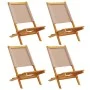 Sillas de jardín plegables 4 uds madera maciza y tela taupe de , Sillas de jardín - Ref: Foro24-3214643, Precio: 206,81 €, De...