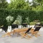 6 verstellbare Gartenstühle aus massivem Akazienholz in Schwarz von , Gartenstühle - Ref: Foro24-3214629, Preis: 313,68 €, Ra...