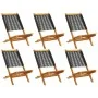 6 verstellbare Gartenstühle aus massivem Akazienholz in Schwarz von , Gartenstühle - Ref: Foro24-3214629, Preis: 313,68 €, Ra...
