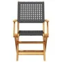 Garten-Essgruppe 5-teilig aus PE-Rattan und massivem Holz in Schwarz von , Gartensets - Ref: Foro24-3281826, Preis: 364,84 €,...