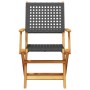 Set de comedor de jardín 5 pzas ratán PE madera maciza negro by , Garden sets - Ref: Foro24-3281826, Price: 367,69 €, Discoun...