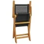 Set de comedor de jardín 5 pzas ratán PE madera maciza negro de , Conjuntos de jardín - Ref: Foro24-3281826, Precio: 347,31 €...