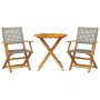 Juego de bistro de 3 piezas ratán PE y madera maciza gris by , Garden sets - Ref: Foro24-3281851, Price: 196,09 €, Discount: %