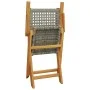 3-teiliges Bistro-Set aus grauem PE-Rattan und Massivholz von , Gartensets - Ref: Foro24-3281851, Preis: 192,11 €, Rabatt: %