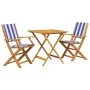 Juego de bistro de 3 piezas tela y madera maciza azul y blanco by , Garden sets - Ref: Foro24-3281885, Price: 176,97 €, Disco...