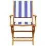 Juego de bistro de 3 piezas tela y madera maciza azul y blanco de , Conjuntos de jardín - Ref: Foro24-3281813, Precio: 160,49...
