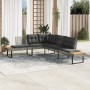 Gartensofa mit L-förmigen Kissen aus grauem PE-Rattan und Akazienholz. von , Outdoor-Sofas - Ref: Foro24-365635, Preis: 292,1...