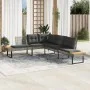 Sofá de jardín con cojines forma de L ratán PE gris y acacia by , Outdoor sofas - Ref: Foro24-365635, Price: 357,86 €, Discou...