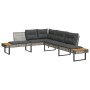 Gartensofa mit L-förmigen Kissen aus grauem PE-Rattan und Akazienholz. von , Outdoor-Sofas - Ref: Foro24-365635, Preis: 292,1...