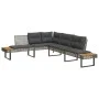 Sofá de jardín con cojines forma de L ratán PE gris y acacia by , Outdoor sofas - Ref: Foro24-365635, Price: 357,86 €, Discou...