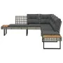 Sofá de jardín con cojines forma de L ratán PE gris y acacia by , Outdoor sofas - Ref: Foro24-365635, Price: 357,86 €, Discou...