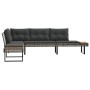 Gartensofa mit L-förmigen Kissen aus grauem PE-Rattan und Akazienholz. von , Outdoor-Sofas - Ref: Foro24-365635, Preis: 292,1...