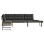 Sofá de jardín con cojines forma de L ratán PE gris y acacia by , Outdoor sofas - Ref: Foro24-365635, Price: 357,86 €, Discou...
