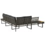 Gartensofa mit L-förmigen Kissen aus grauem PE-Rattan und Akazienholz. von , Outdoor-Sofas - Ref: Foro24-365635, Preis: 292,1...