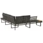Sofá de jardín con cojines forma de L ratán PE gris y acacia by , Outdoor sofas - Ref: Foro24-365635, Price: 357,86 €, Discou...