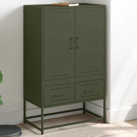 Aparador de acero laminado en frío verde oliva 68x39x111,5 cm de , Aparadores - Ref: Foro24-846612, Precio: 152,76 €, Descuen...