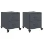 Mesitas de noche 2 unidades acero gris antracita 36x39x43,5 cm by , Nightstands - Ref: Foro24-846631, Price: 98,19 €, Discoun...