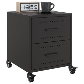 Mesitas de noche 2 uds acero negra 36x39x43,5 cm de , Mesitas de noche - Ref: Foro24-846627, Precio: 94,37 €, Descuento: %