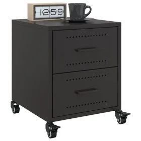 Mesitas de noche 2 uds acero negra 36x39x43,5 cm by , Nightstands - Ref: Foro24-846627, Price: 93,48 €, Discount: %