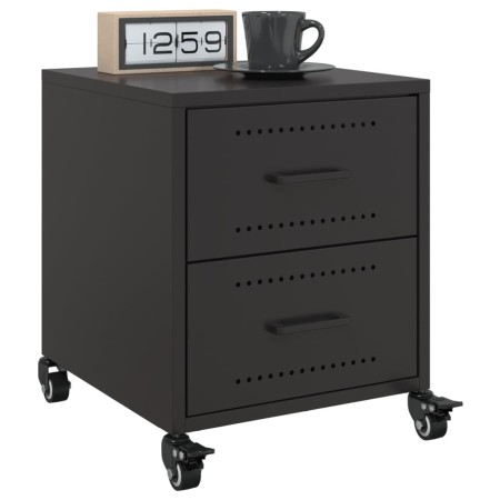Mesitas de noche 2 uds acero negra 36x39x43,5 cm by , Nightstands - Ref: Foro24-846627, Price: 94,37 €, Discount: %