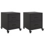 Mesitas de noche 2 uds acero negra 36x39x43,5 cm by , Nightstands - Ref: Foro24-846627, Price: 94,37 €, Discount: %