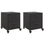 Mesitas de noche 2 uds acero negra 36x39x43,5 cm de , Mesitas de noche - Ref: Foro24-846627, Precio: 93,48 €, Descuento: %
