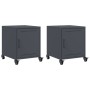 Mesitas de noche 2 unidades acero gris antracita 36x39x43,5 cm de , Mesitas de noche - Ref: Foro24-846619, Precio: 75,43 €, D...