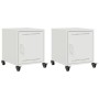 Mesitas de noche 2 unidades acero blanco 36x39x43,5 cm by , Nightstands - Ref: Foro24-846625, Price: 75,49 €, Discount: %