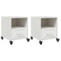 Nachttische, 2 Stück, weißer Stahl, 36x39x43,5 cm. von , Nachttische - Ref: Foro24-846715, Preis: 81,28 €, Rabatt: %