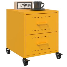 Mesitas de noche 2 uds acero amarillo mostaza 36x39x43,5 cm by , Nightstands - Ref: Foro24-846633, Price: 99,14 €, Discount: %