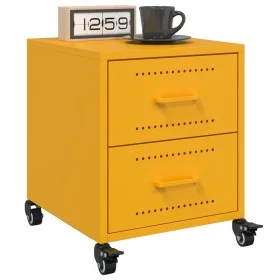 Mesitas de noche 2 uds acero amarillo mostaza 36x39x43,5 cm by , Nightstands - Ref: Foro24-846633, Price: 98,19 €, Discount: %