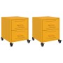 Mesitas de noche 2 uds acero amarillo mostaza 36x39x43,5 cm de , Mesitas de noche - Ref: Foro24-846633, Precio: 99,14 €, Desc...