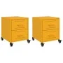 Mesitas de noche 2 uds acero amarillo mostaza 36x39x43,5 cm by , Nightstands - Ref: Foro24-846633, Price: 98,19 €, Discount: %