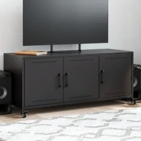 Fernsehmöbel aus schwarzem Stahl 100,5x39x43,5 cm von , TV-Möbel - Ref: Foro24-846644, Preis: 103,77 €, Rabatt: %