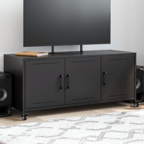 Mueble para TV acero negro 100,5x39x43,5 cm de , Muebles TV - Ref: Foro24-846644, Precio: 98,97 €, Descuento: %