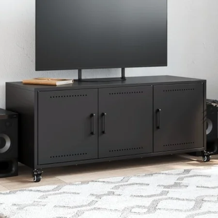 Fernsehmöbel aus schwarzem Stahl 100,5x39x43,5 cm von , TV-Möbel - Ref: Foro24-846644, Preis: 103,77 €, Rabatt: %