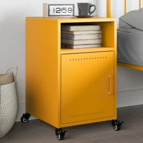 Mesita de noche acero amarillo mostaza 36x39x59 cm by , Nightstands - Ref: Foro24-846722, Price: 63,85 €, Discount: %